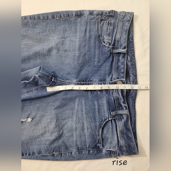 Lane Bryant Genius Fit Distressed Crop Blue Jeans Medium Wash size 18 - Picture 12 of 13